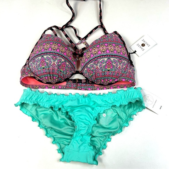 Shade Shore Swim New Shade Shore B Lift Xs Ruffle Cheeky Bikini